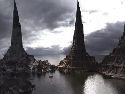 Spiked Epic mountains 2 3D model