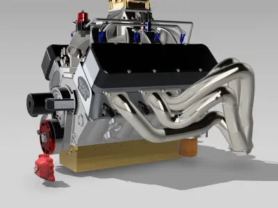 SBC Small Block Chev Drag Street 3 versions NA NOS Injected 3D print model