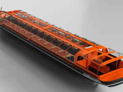  Pleasure Boat Glass Top Orange 