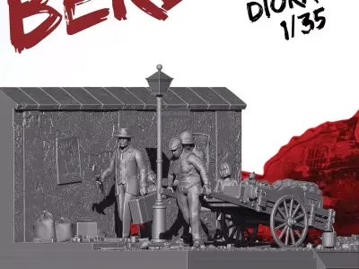 Escape from Berlin 1945 Diorama- Models 1-35  3D print model