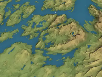 Bergen - Topography Terrain Low-poly 3D model