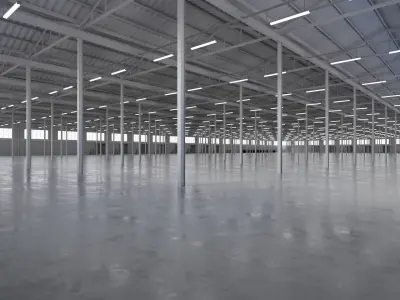 Industrial Warehouse Interior 5b Low-poly 3D model