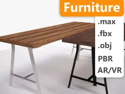 Table ar vr optimized Low-poly 3D model purchase
