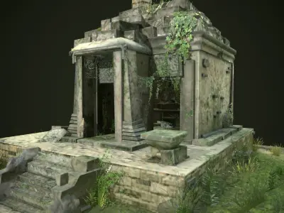 Aztec Maya Inca Tikal Pyramid Temple Low-poly 3D model