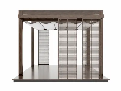 Pergola wooden 3D model