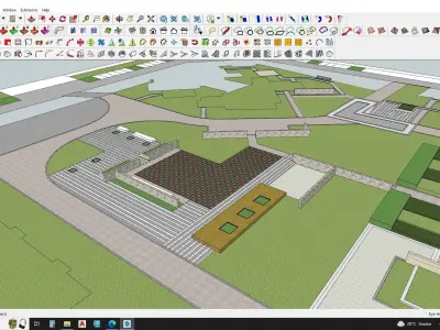 Gallery of Renovation gate house Landscape environment 3D model