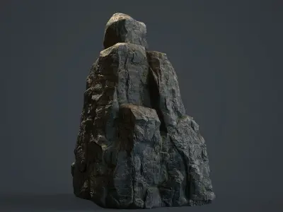 Rock Boulder 4 PBR  Low-poly 3D model