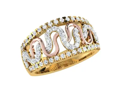 Light Weight Yellow Gold Diamond Ring  -DDS RN 249 3D print model