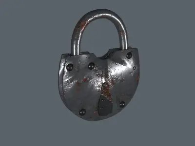 the padlock 3D model metal 3D model