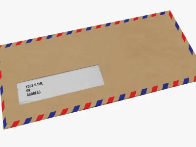 Air Mail Window Envelope Size DL Style WALLET 3D model
