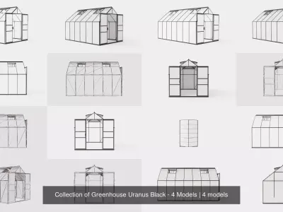 Collection of Greenhouse Uranus Black - 4 Models 3D Model Pack