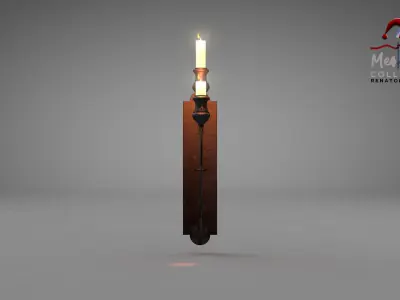 Medieval Wall Ilighting Vert 3D model