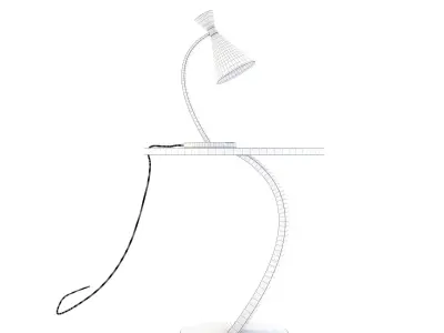 Curvy Lamp and Table 3D model