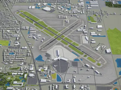 Sarasota Bradenton Airport Low-poly 3D model