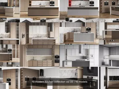 10 modern kitchen collection vol 05 3D Model Pack