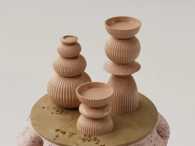 Set porta velas - candelabros 3D print model purchase