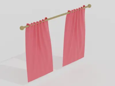 Curtains Low-poly 3D model order