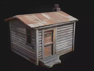 Rustic Cabin  Handcrafted Simplicity for Natural Settings 3D model