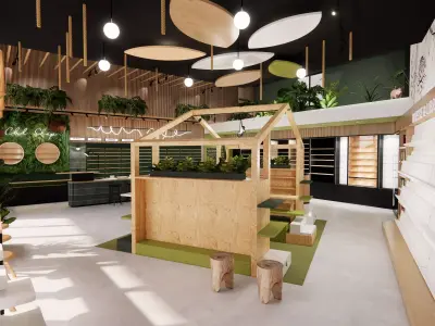  3D interior design shophouse using Sketchup and Enscape 3D print model