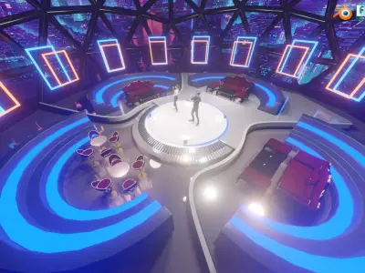 Sci-fi Rooftop Private Nightclub and Entertainment venue 3D model