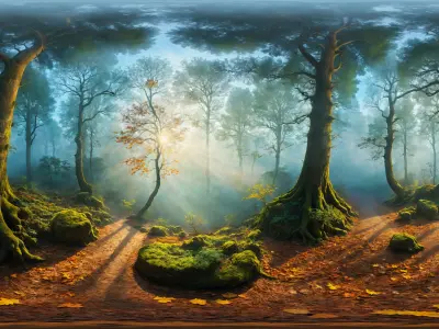 HDRI Next Level Forrest Panoramas Low-poly 3D model