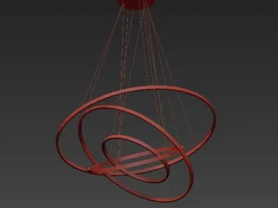 Full Orbit 39 12 Wide Satin Bronze 4 Light LED Pendant 3D model