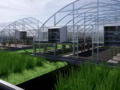 Agricultural Greenhouse Tent Frame -B4 3D model