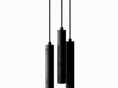 Lava Stone and Brass Pendant Light Bang by Buzao 3D model