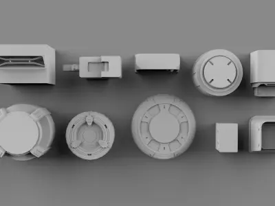 Sci fi trim sheets 6 3D model