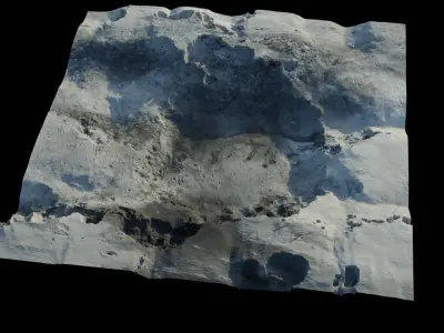 Landscape 3D model Low-poly 3D model