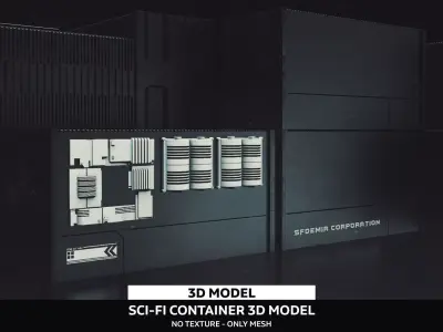 Sci-Fi Container  Low-poly 3D model