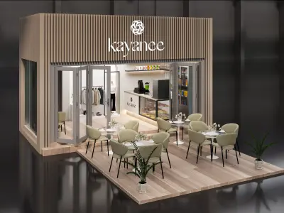 booth 6x3 two side open  3D model