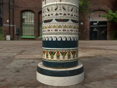 Large Egyptian Column Low-poly 3D model