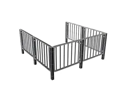 Iron Street Fence V4 003 Low-poly 3D model