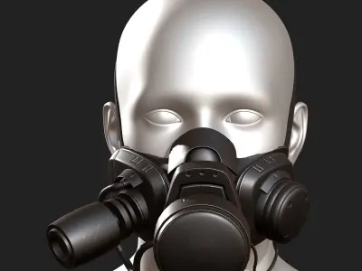Gas mask scifi technology fantasy 3d model  Low-poly 3D model