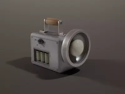 Vintage Flashlight Low-poly 3D model