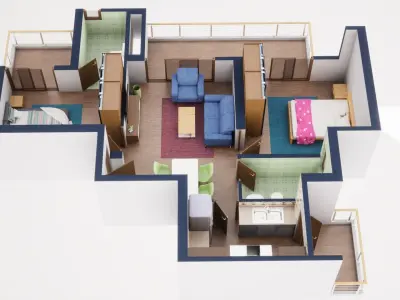 3D Floor Plan Model 38 3D model