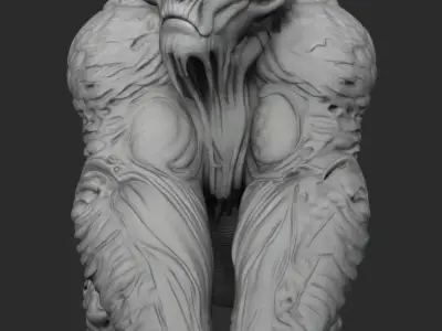 Alien Gorilla 3D Model  Creature from Another Planet Low-poly 3D model