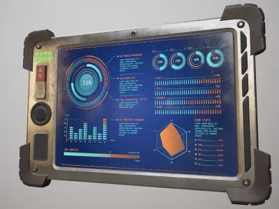 Sci-fi Touchpad 5 Low-poly 3D model