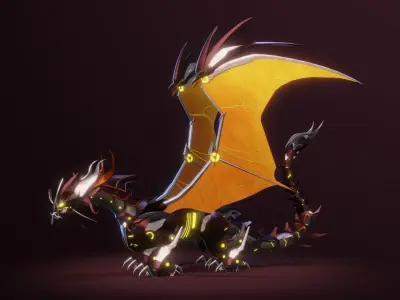  Predaking Transformers Prime Mecha Dragon Rig 3D model