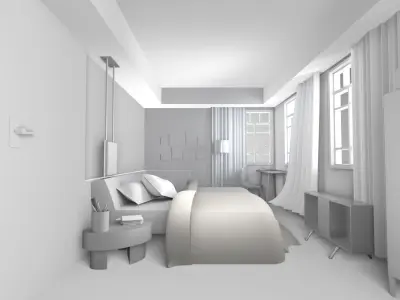 Random room lighting trial 3D model