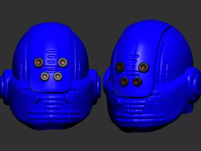 helmet high poly sculpt 3d printable ver 7 3D model 3D model 202