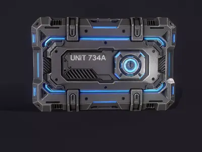 Sci-fi Futuristic Container Low-poly 3D model