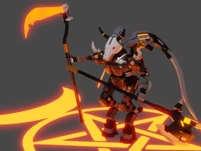 Demonic Mech Low-poly 3D model