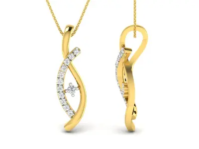 Solitaire Women Pendant 3dm STL OBJ FBX Renders Details 3D print model 88