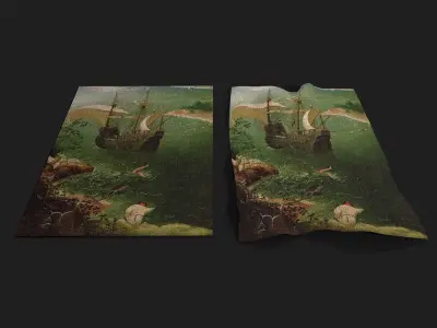 Landscape with the Fall of Icarus Low-poly 3D model