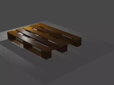 Pallet Set wooden with light shining Low-poly 3D model