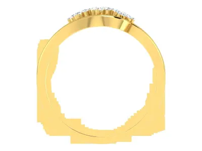 Light Weight Yellow Gold Diamond Ring  -EZ R-193 3D print model