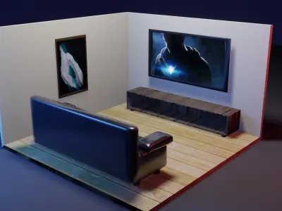 Sci fi recording studio 3D model