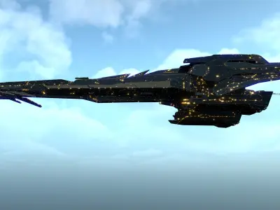 Spaceship  SS-01 SS Class Frigate Ship 3D model